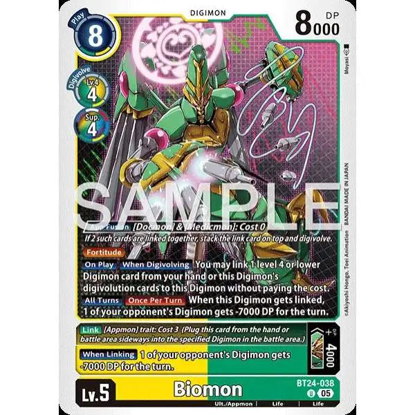 Digimon Trading Card Game Time Stranger Uncommon Biomon BT24-038