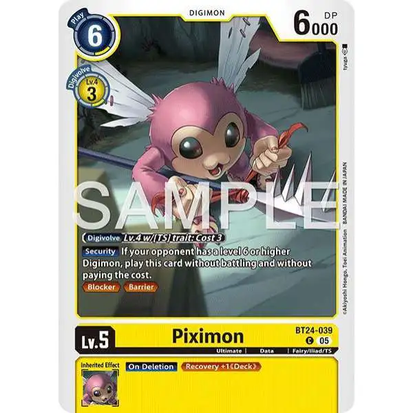 Digimon Trading Card Game Time Stranger Common Piximon BT24-039