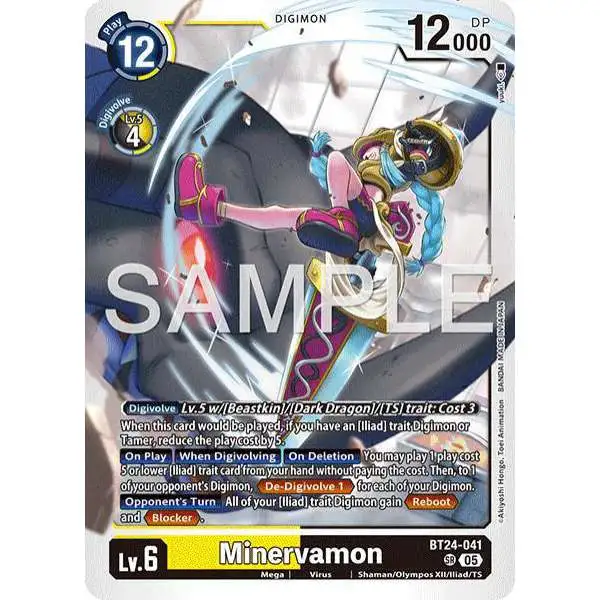 Digimon Trading Card Game Time Stranger Super Rare Minervamon BT24-041