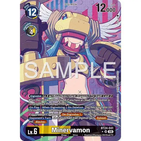 Digimon Trading Card Game Time Stranger Super Rare Minervamon BT24-041 [Alternate Art]