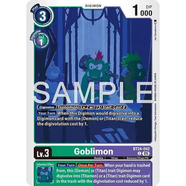 Digimon Trading Card Game Time Stranger Common Goblimon BT24-042