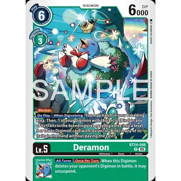 Digimon Trading Card Game Time Stranger Rare Deramon BT24-048