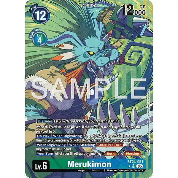 Digimon Trading Card Game Time Stranger Super Rare Merukimon BT24-051 [Alternate Art]