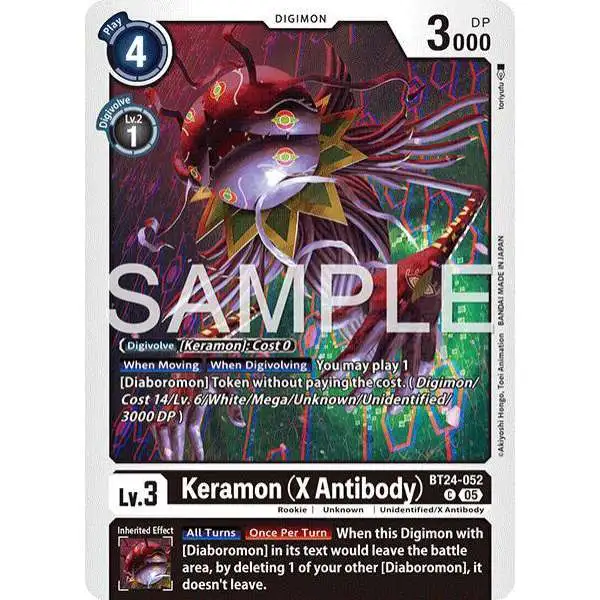 Digimon Trading Card Game Time Stranger Common Keramon (X Antibody) BT24-052