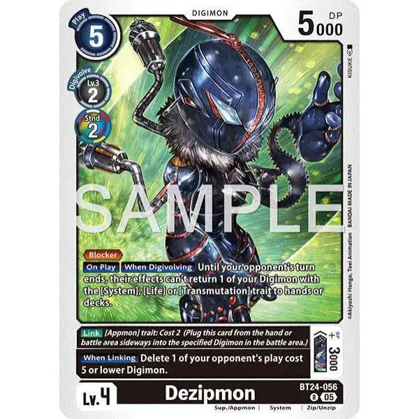 Digimon Trading Card Game Time Stranger Rare Dezipmon BT24-056