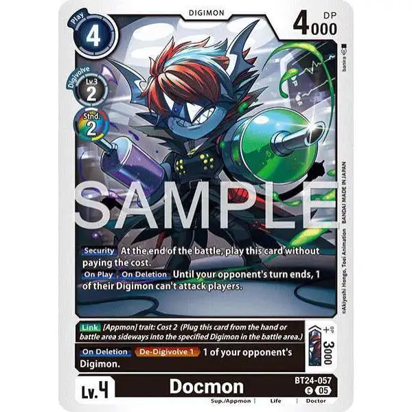 Digimon Trading Card Game Time Stranger Common Docmon BT24-057
