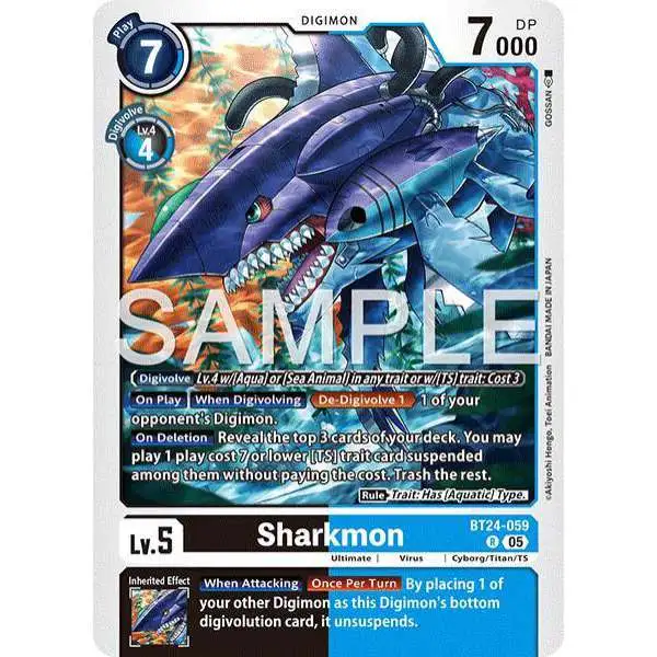 Digimon Trading Card Game Time Stranger Rare Sharkmon BT24-059