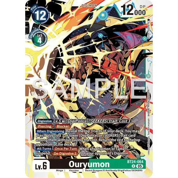 Digimon Trading Card Game Time Stranger Rare Ouryumon BT24-064