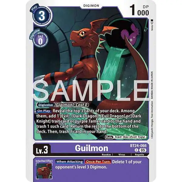 Digimon Trading Card Game Time Stranger Common Guilmon BT24-066