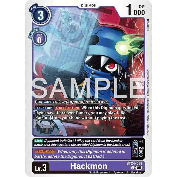 Digimon Trading Card Game Time Stranger Uncommon Hackmon BT24-067