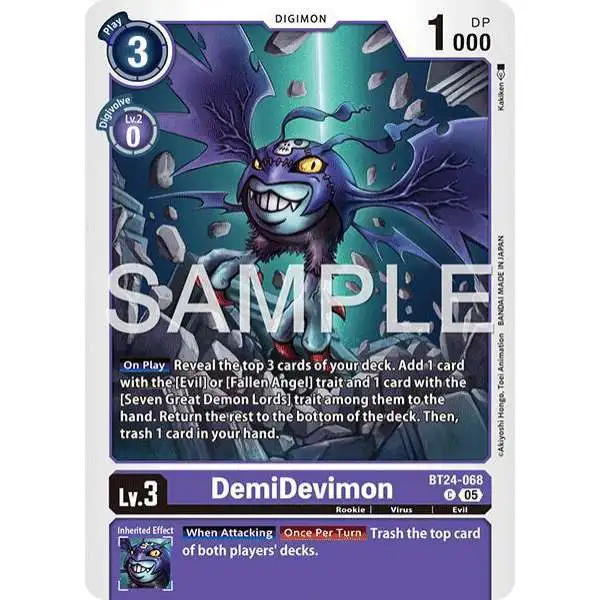 Digimon Trading Card Game Time Stranger Common DemiDevimon BT24-068