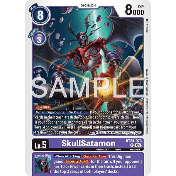 Digimon Trading Card Game Time Stranger Common SkullSatamon BT24-073