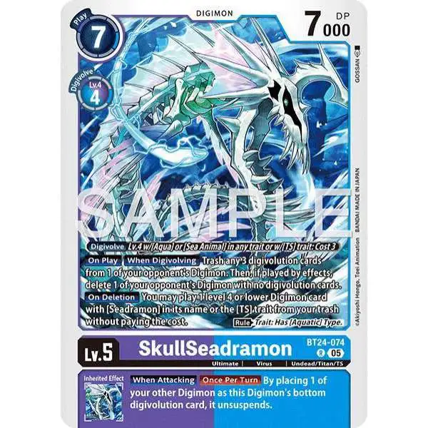 Digimon Trading Card Game Time Stranger Rare SkullSeadramon BT24-074