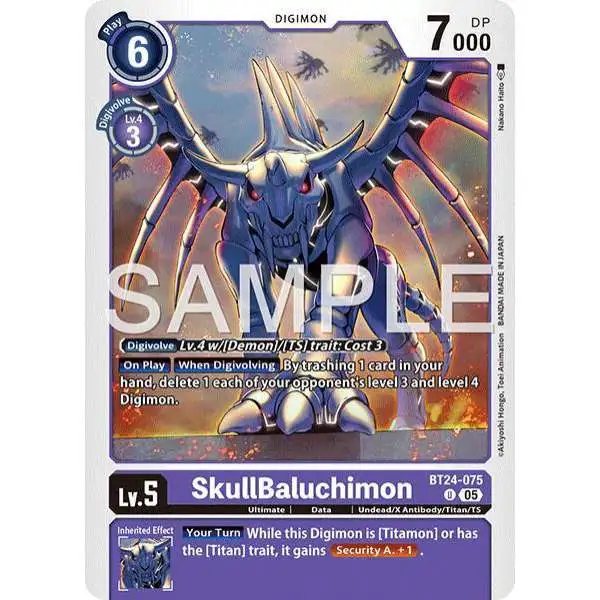 Digimon Trading Card Game Time Stranger Uncommon SkullBaluchimon BT24-075