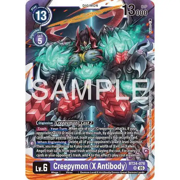 Digimon Trading Card Game Time Stranger Super Rare Creepymon (X Antibody) BT24-078