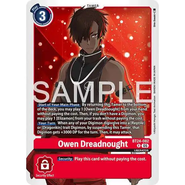 Digimon Trading Card Game Time Stranger Rare Owen Dreadnought BT24-082