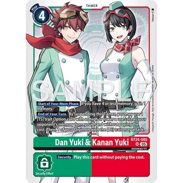 Digimon Trading Card Game Time Stranger Super Rare Dan Yuki & Kanan Yuki BT24-085