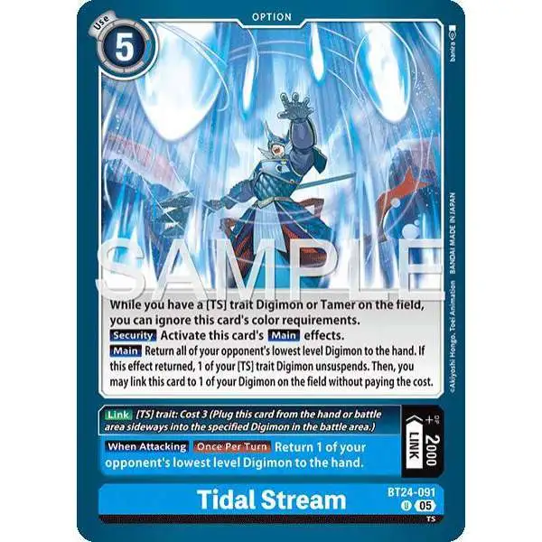 Digimon Trading Card Game Time Stranger Uncommon Tidal Stream BT24-091