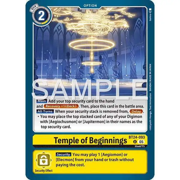 Digimon Trading Card Game Time Stranger Uncommon Temple of Beginnings BT24-093