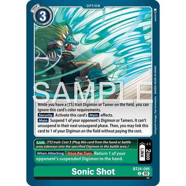 Digimon Trading Card Game Time Stranger Uncommon Sonic Shot BT24-095