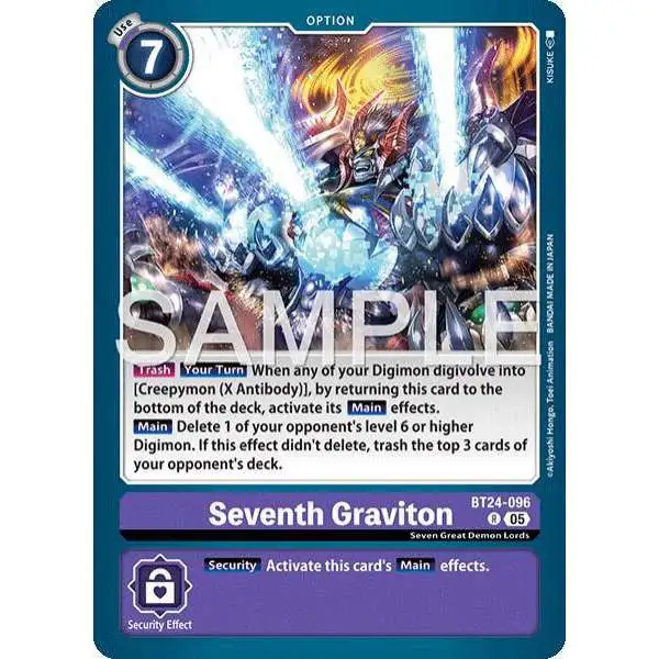 Digimon Trading Card Game Time Stranger Rare Seventh Graviton BT24-096