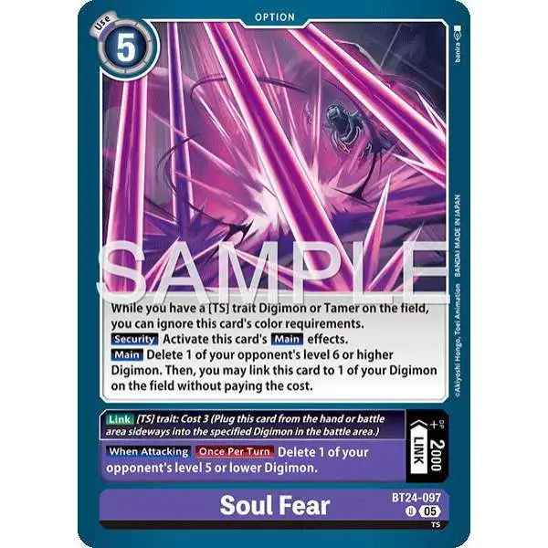 Digimon Trading Card Game Time Stranger Uncommon Soul Fear BT24-097