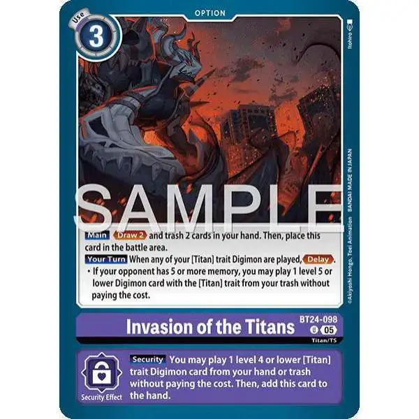 Digimon Trading Card Game Time Stranger Uncommon Invasion of the Titans BT24-098