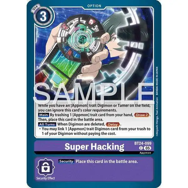 Digimon Trading Card Game Time Stranger Common Super Hacking BT24-099