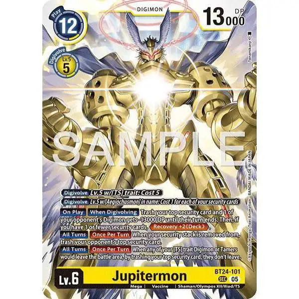 Digimon Trading Card Game Time Stranger Secret Rare Jupitermon BT24-101