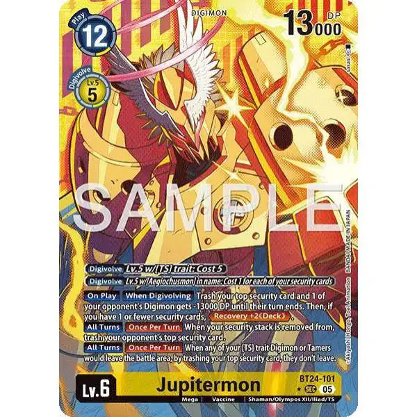 Digimon Trading Card Game Time Stranger Secret Rare Jupitermon BT24-101 [Alternate Art]