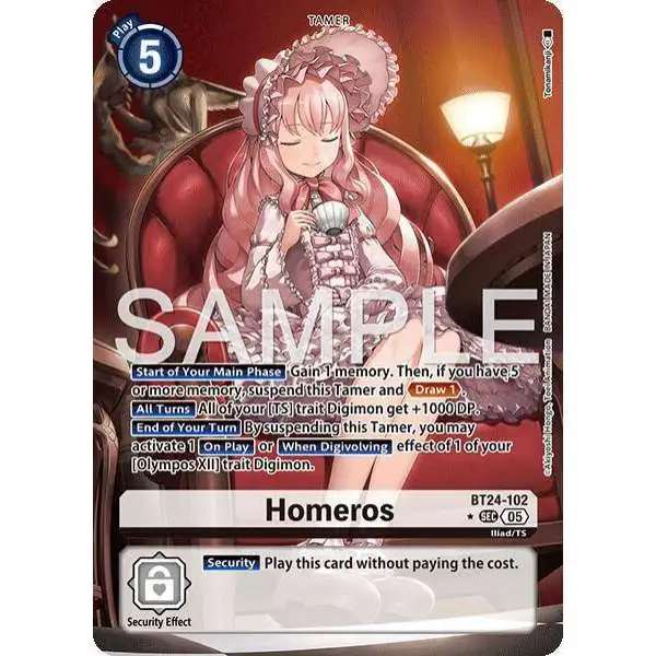 Digimon Trading Card Game Time Stranger Secret Rare Homeros BT24-102 [Alternate Art]