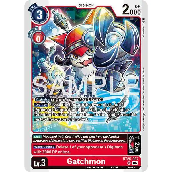 Digimon Trading Card Game Dual Revolution Common Gatchmon BT25-007