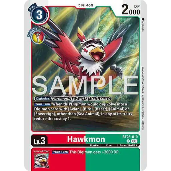 Digimon Trading Card Game Dual Revolution Common Hawkmon BT25-010