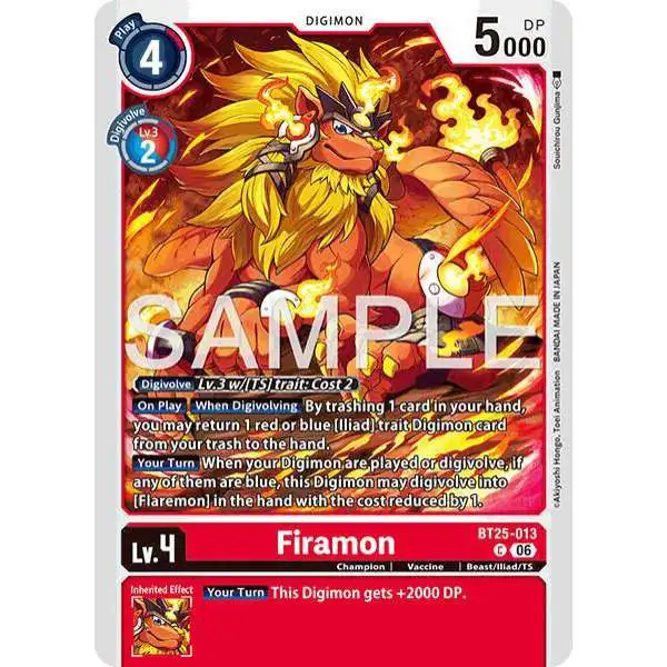 Digimon Trading Card Game Dual Revolution Common Firamon BT25-013