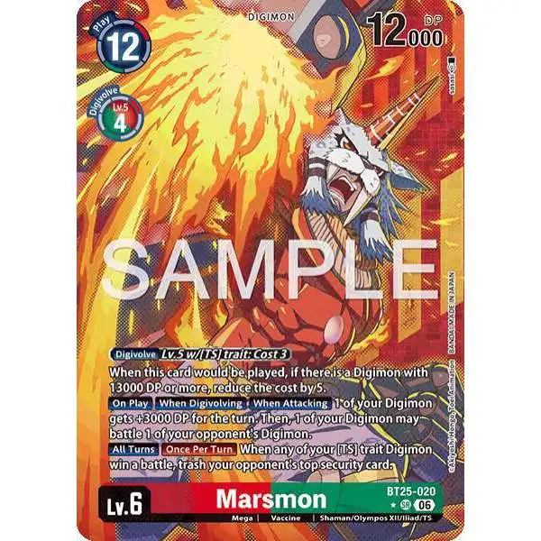 Digimon Trading Card Game Dual Revolution Super Rare Marsmon BT25-020 [Alternate Art]
