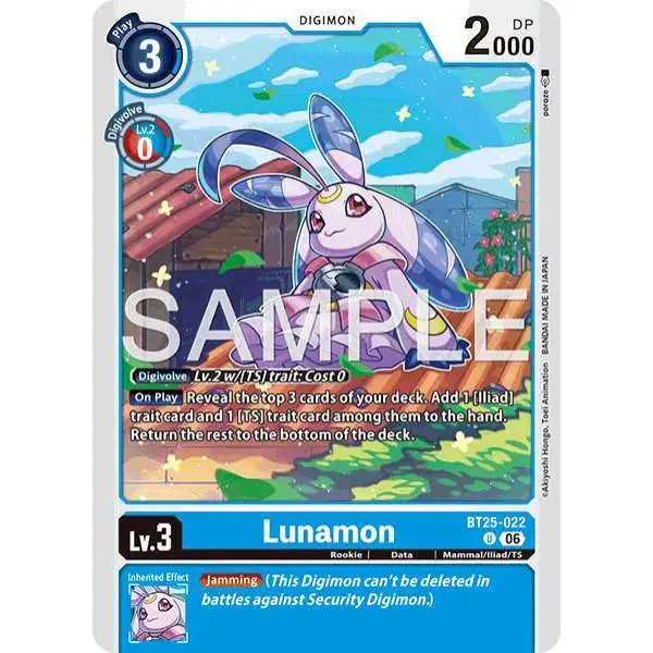 Digimon Trading Card Game Dual Revolution Uncommon Lunamon BT25-022
