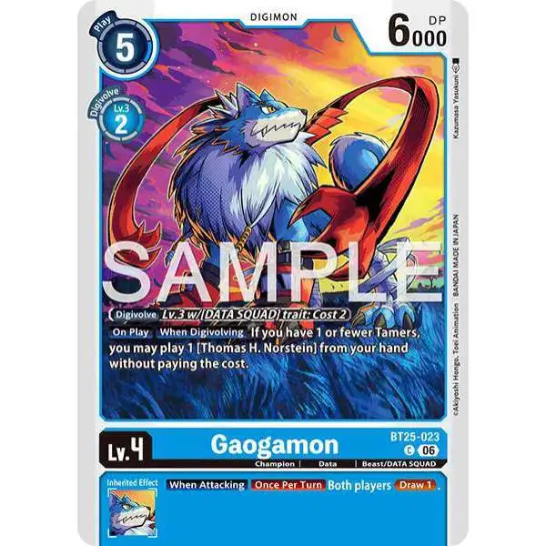 Digimon Trading Card Game Dual Revolution Common Gaogamon BT25-023