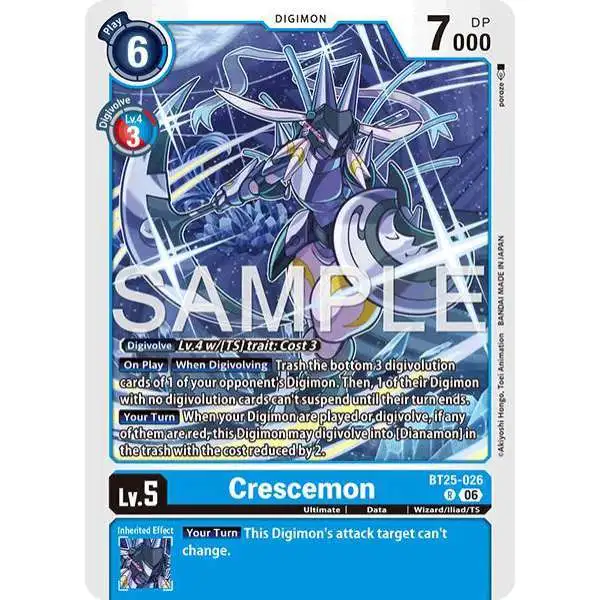Digimon Trading Card Game Dual Revolution Rare Crescemon BT25-026