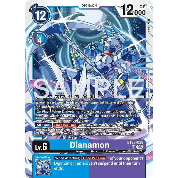 Digimon Trading Card Game Dual Revolution Super Rare Dianamon BT25-028
