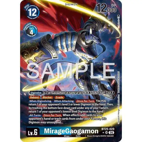 Digimon Trading Card Game Dual Revolution Super Rare MirageGaogamon BT25-029 [Alternate Art]