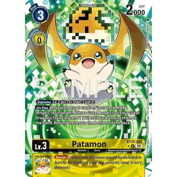 Digimon Trading Card Game Dual Revolution Uncommon Patamon BT25-031 [Full Art]