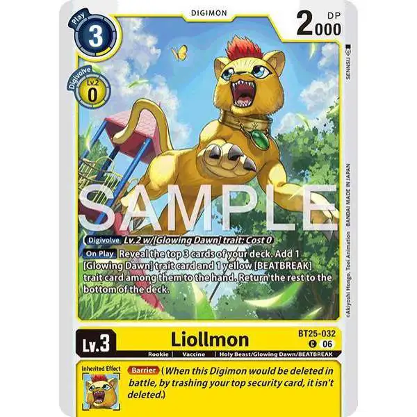 Digimon Trading Card Game Dual Revolution Common Liollmon BT25-032