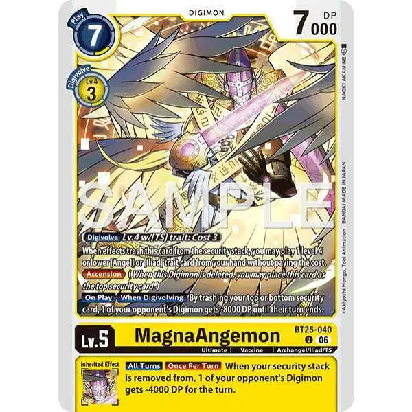 Digimon Trading Card Game Dual Revolution Uncommon MagnaAngemon BT25-040