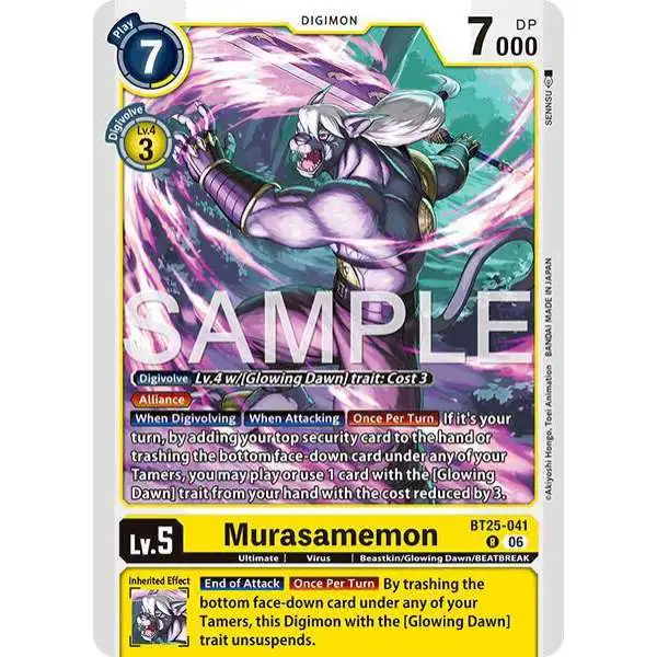 Digimon Trading Card Game Dual Revolution Rare Murasamemon BT25-041