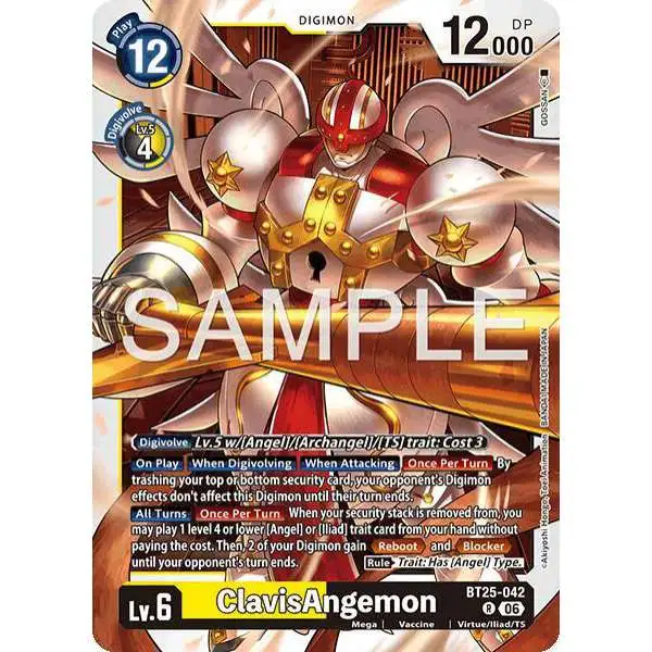 Digimon Trading Card Game Dual Revolution Rare ClavisAngemon BT25-042