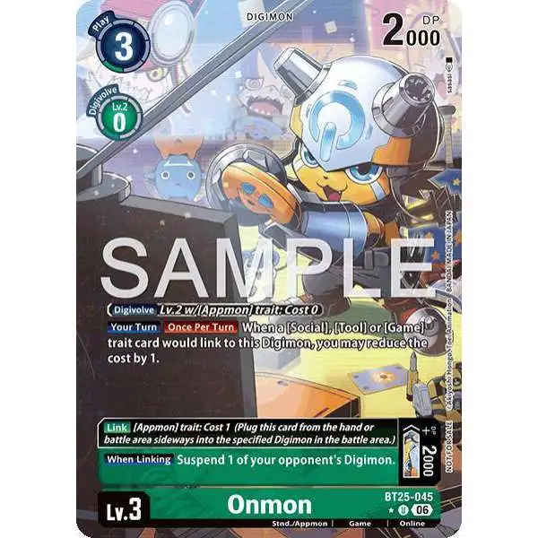 Digimon Trading Card Game Dual Revolution Uncommon Onmon BT25-045 [Full Art]