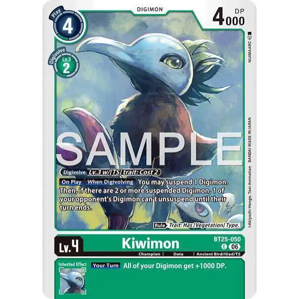 Digimon Trading Card Game Dual Revolution Common Kiwimon BT25-050