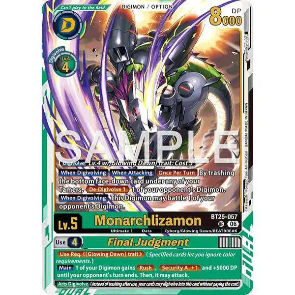 Digimon Trading Card Game Dual Revolution Ultra Rare Monarchlizamon // Final Judgement BT25-057