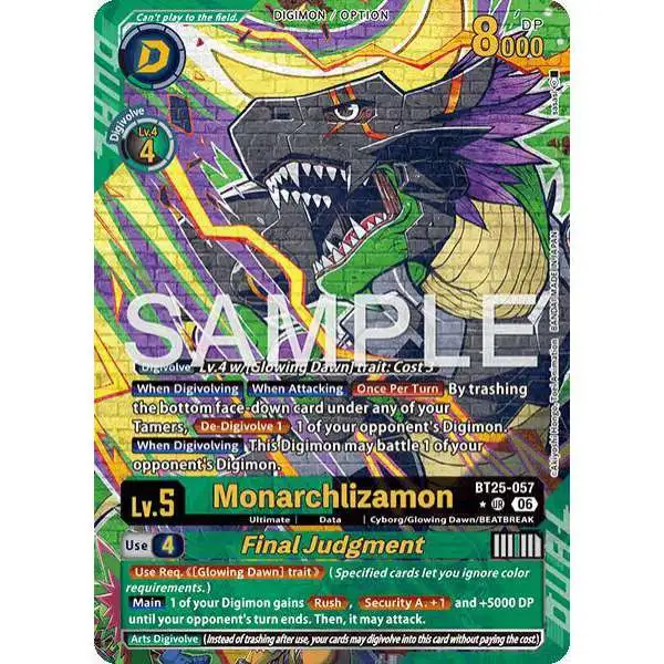 Digimon Trading Card Game Dual Revolution Ultra Rare Monarchlizamon // Final Judgement BT25-057 [Alternate Art]