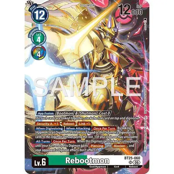 Digimon Trading Card Game Dual Revolution Super Rare Rebootmon BT25-060